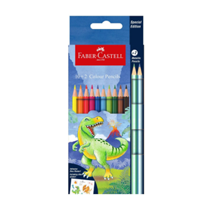أقلام تلوين فابر كاستل ديناصور، ١٠ ألوان + لونين معدنيين