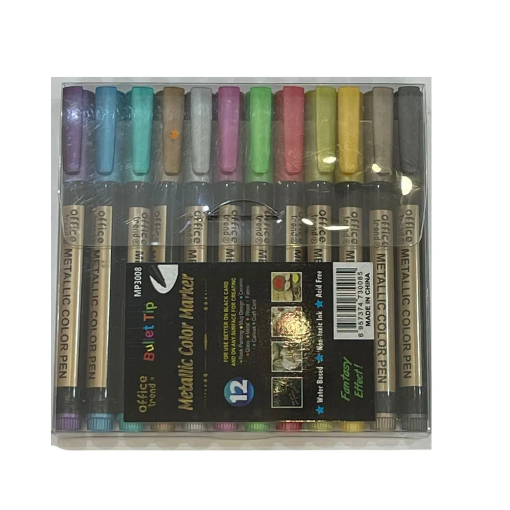 قلم تحديد اللون المعدني 12